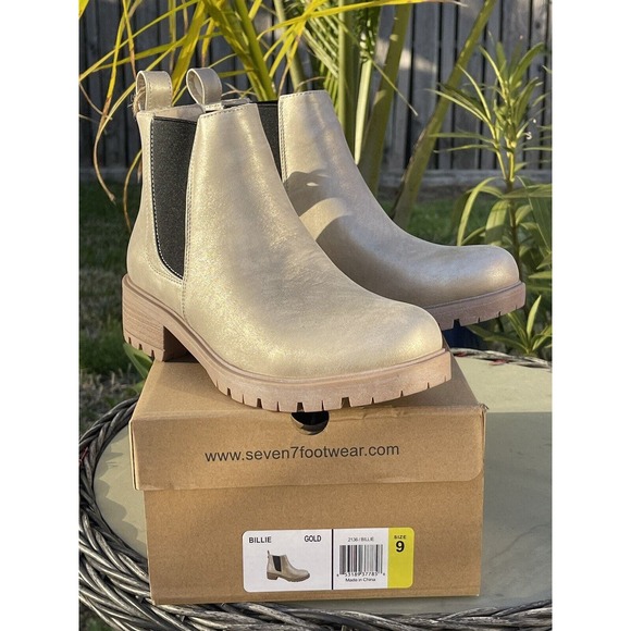 Seven7 Shoes - NEW!! seven7footwear, Billie Ankle Boot. Color: Gold. Size 9. With Box & Tag.